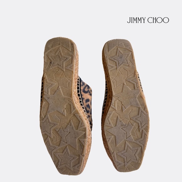 Jimmy Choo Leopard Print Espadrille Flat Sandals / Mules Size EU 38 - Picture 9 of 10